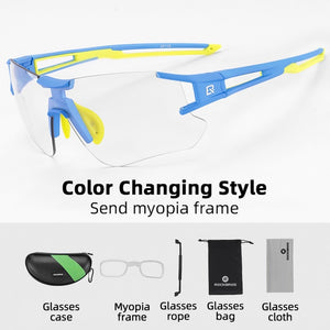 Open image in slideshow, Men&#39;s ROCKBROS Photochromic Cycling Glasses
