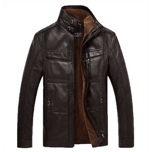 Open image in slideshow, Men Leather Jacket fleece Wear Male B
