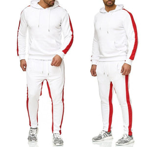 Open image in slideshow, 2 Pieces Sets Tracksuit Men Hooded Sweatshirt +Drawstring Pants
