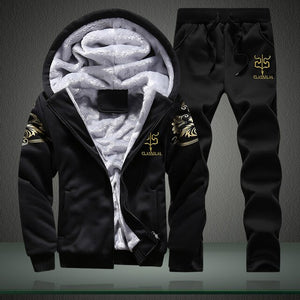 Open image in slideshow, Men Camouflage Hoodies Thick Fleece 2PC Jacket+Pant
